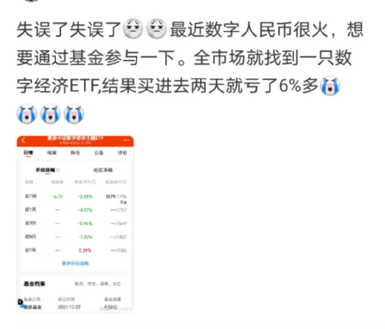 数字人民币太火了！股民竟然买成数字经济ETF