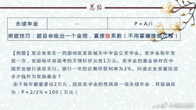 初级会计考试干货：第七章货币时间价值-非常实用的做题技巧