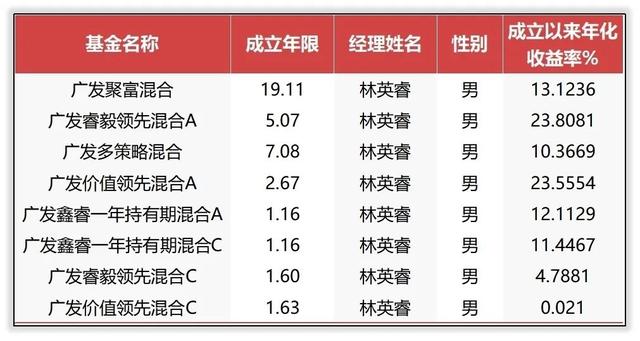 广发基金权益经理排行：林英睿拔得头筹，罗国庆遗憾垫底