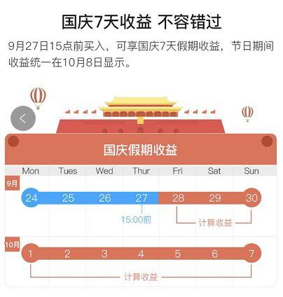 今天下午五点前！认准这个时间，国庆期间轻松坐享10天理财收益！