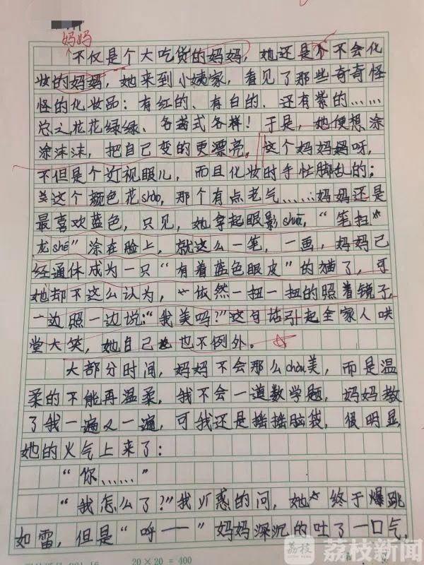 求妈妈的心理阴影面积，小学生作文写了妈妈那么多秘密