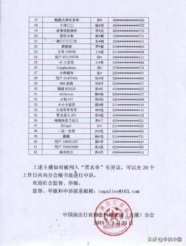 新一批主播黑名单出炉 宣扬不正之风42名主播被封5年