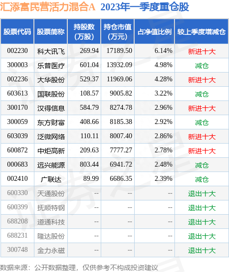 6月28日汉得信息跌9.30%，汇添富民营活力混合A基金重仓该股