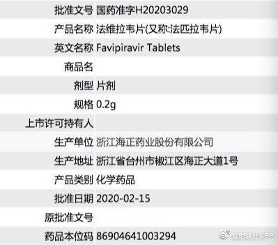 法匹拉韦治疗新冠肺炎4天见效！这家A股公司已获生产批件......