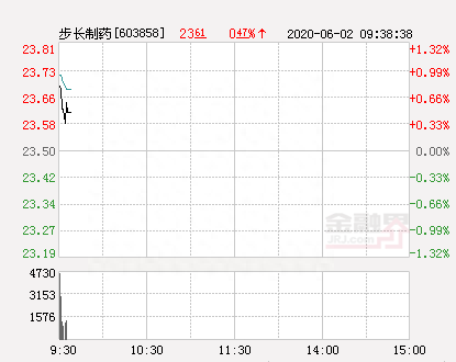 步长制药大幅拉升0.98% 股价创近2个月新高