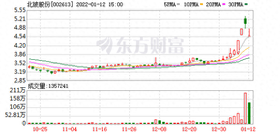 多主力现身龙虎榜，北玻股份下跌9.54%（01-12）