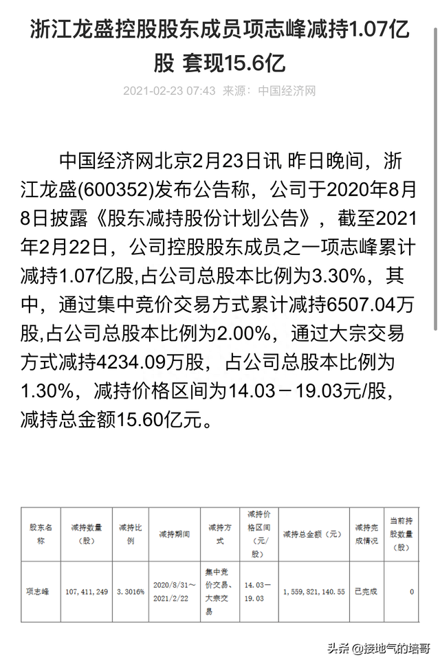 进入2021年的浙江龙盛600352会如何走