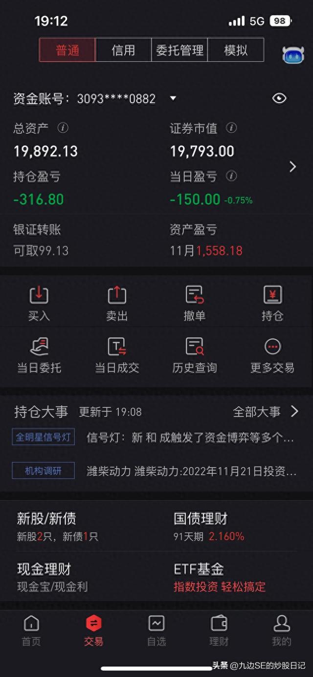 2万元入市，最真实的数据记录炒股到底能赚多少钱（2022.11.22）