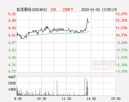 松芝股份大幅拉升2.26% 股价创近2个月新高