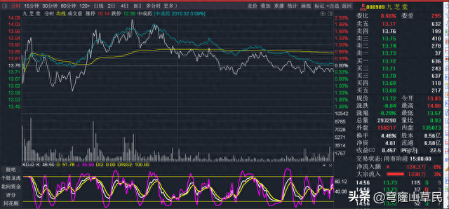 股票分时图怎么看白线股价、黄线均价和柱线成交量