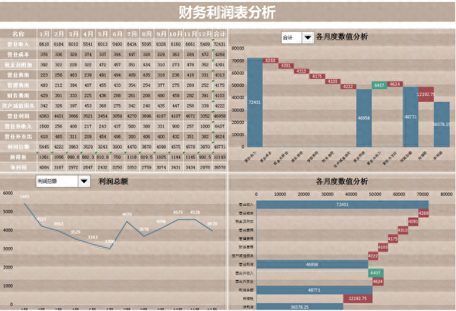 真不愧普华永道的可视化财务报表分析模板，含公式带入数据1s成图