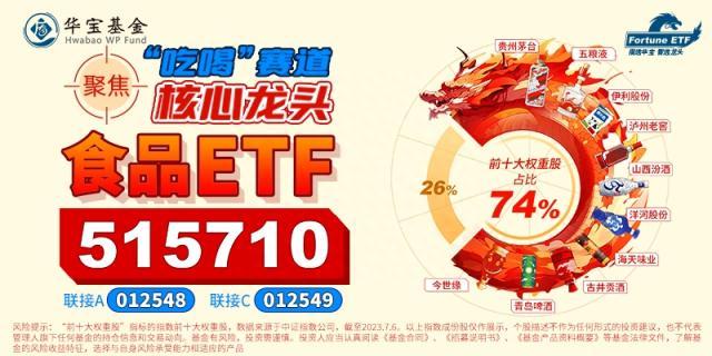 龙头股业绩亮眼，吃喝板块午后放量上攻！食品ETF（515710）涨超2%冲击四连阳！