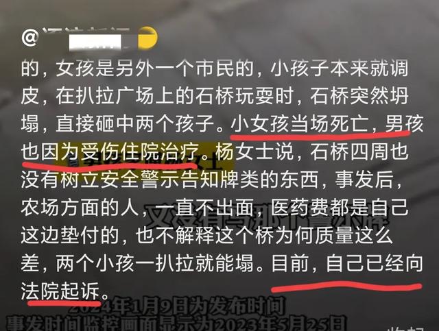 云南一女童被坍塌石桥砸中身亡，诸多细节被扒，责任划分成难题！