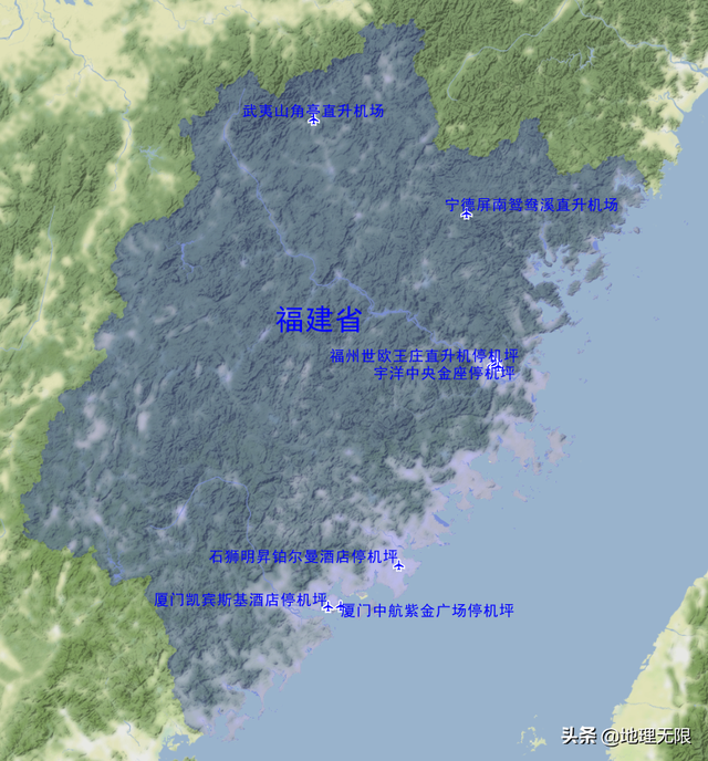 福建省民用运输机场、通用机场分布地图