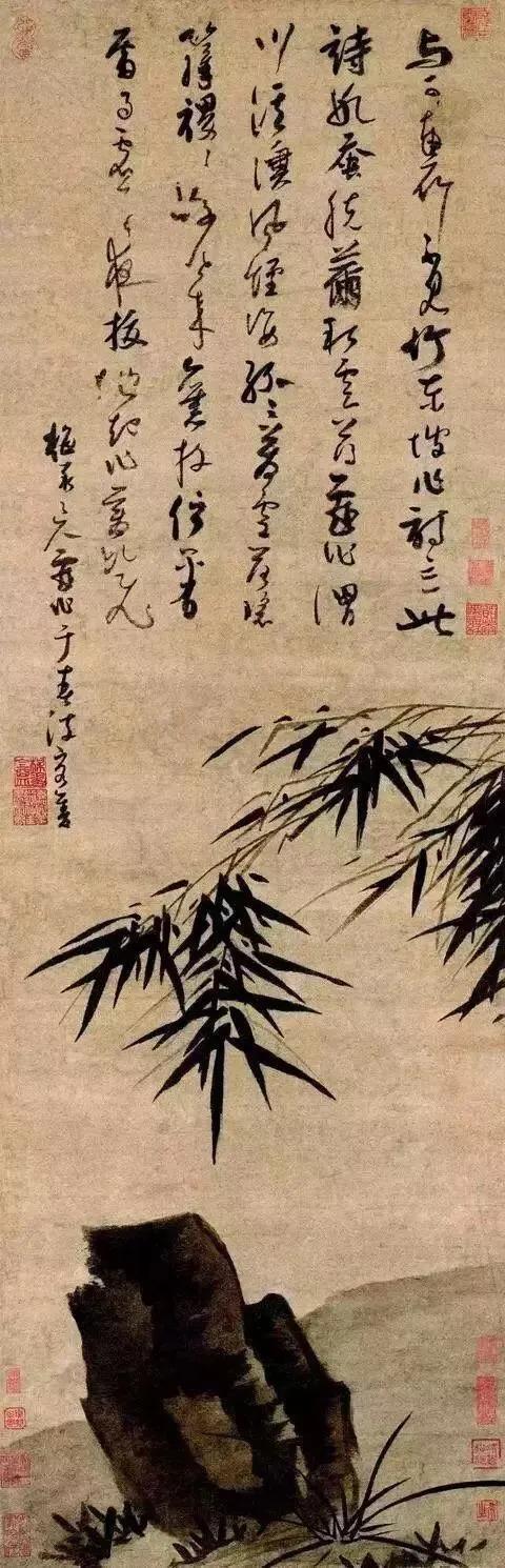 从元代至清朝的九位书画大家的写竹作品，看竹子画法