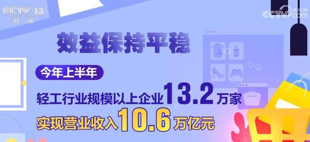 生产回稳向好、消费逐步恢复、效益保持平稳 上半年轻工行业运行企稳回升