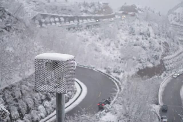 美院遇雪，纷飞间