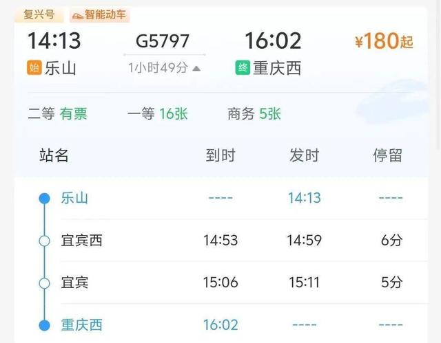 重庆→乐山，1小时44分可达！