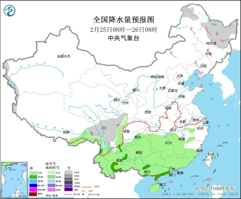 西南地区东部至长江中下游地区多阴雨 局地有大雨